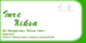 imre miksa business card